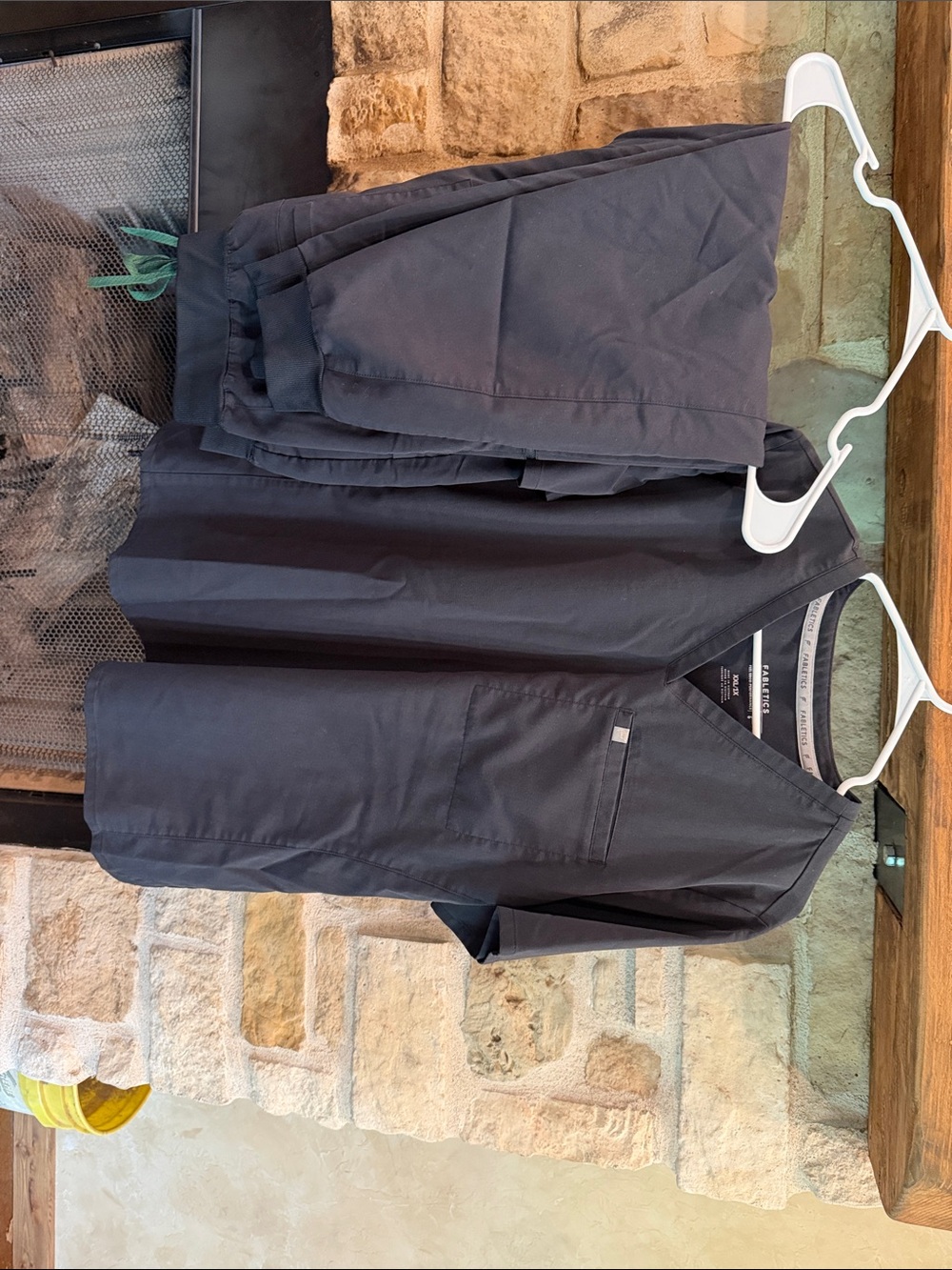 Women's Black Medical Scrub Jacket & Pants Set
